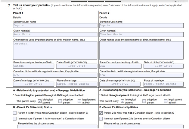 Citizenship Certificate Application Form Page 3 Top