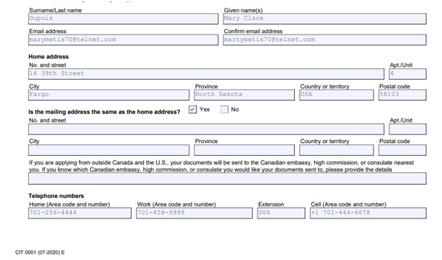 Citizenship Certificate Application Form Page 7 Bottom