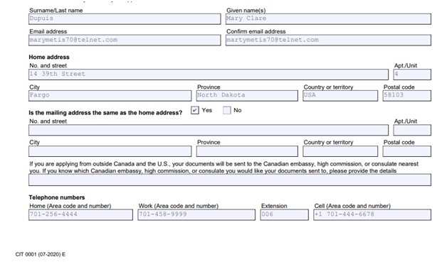 Citizenship Certificate Application Form Page 7 Bottom