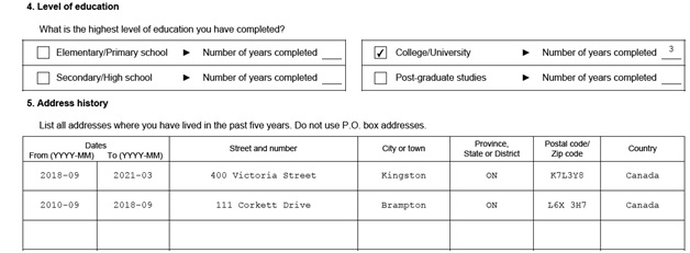 IMM 5532 Relationship Information and Sponsorship Evaluation Page 2 Middle: Sponsor's Level of Education