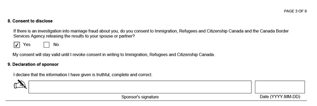 IMM 5532 Relationship Information and Sponsorship Evaluation Page 3 Top: Sponsor's Consent to Disclose