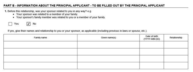 IMM 5532 Relationship Information and Sponsorship Evaluation Page 3 Middle: Information About the Principal Applicant