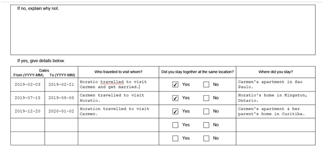 IMM 5532 Relationship Information and Sponsorship Evaluation Page 5 middle: Information About Relationship part 2