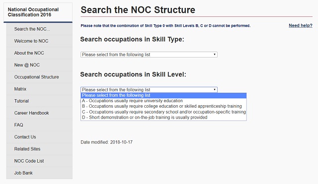 Searching the NOC by Structure