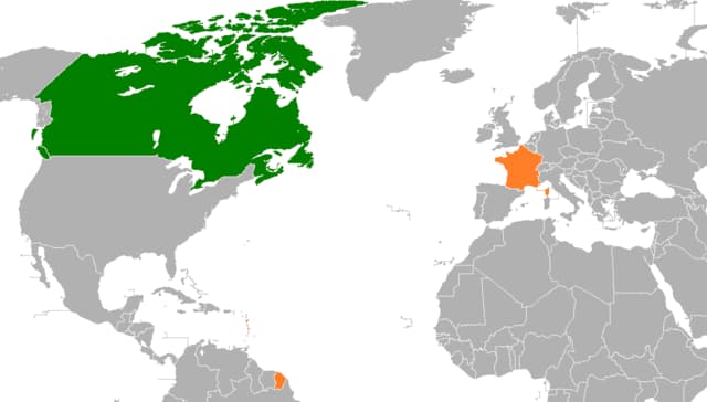 Canada and France by Aquintero82 [CC BY-SA 4.0 (https://creativecommons.org/licenses/by-sa/4.0)]