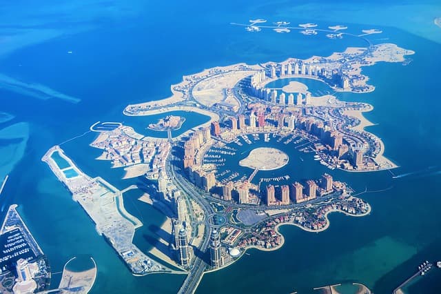 Artificial Islands in Doha via https://pixabay.com/photos/artificial-islands-qatar-doha-3850752/