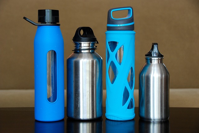 Water bottles via https://pixabay.com/en/bottles-water-steel-glass-774466/