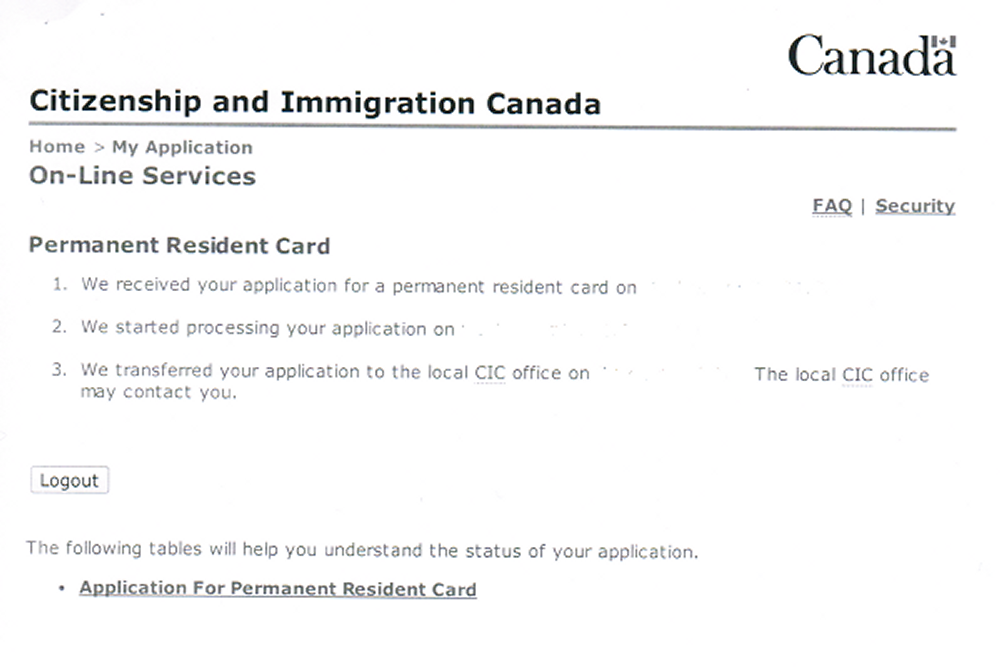 CIC Status Check for Permanent Resident Card