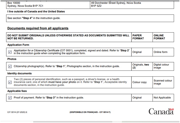 CIT 0014 Document Checklist Page 1 Bottom