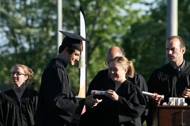 Graduation via https://pixabay.com/photos/graduation-secondary-v-diploma-toga-2337946/