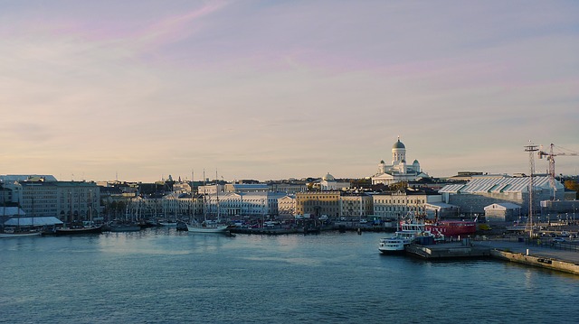 Helsinki via https://pixabay.com/en/helsinki-harbor-cityscape-ship-408809/