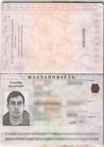 Foreign passport's biographical page