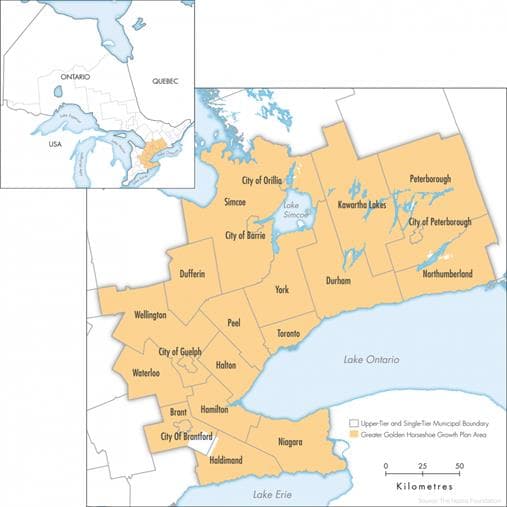 Map of the Greater Golden Horseshoe in Ontario © Queen’s Printer for Ontario, 2010