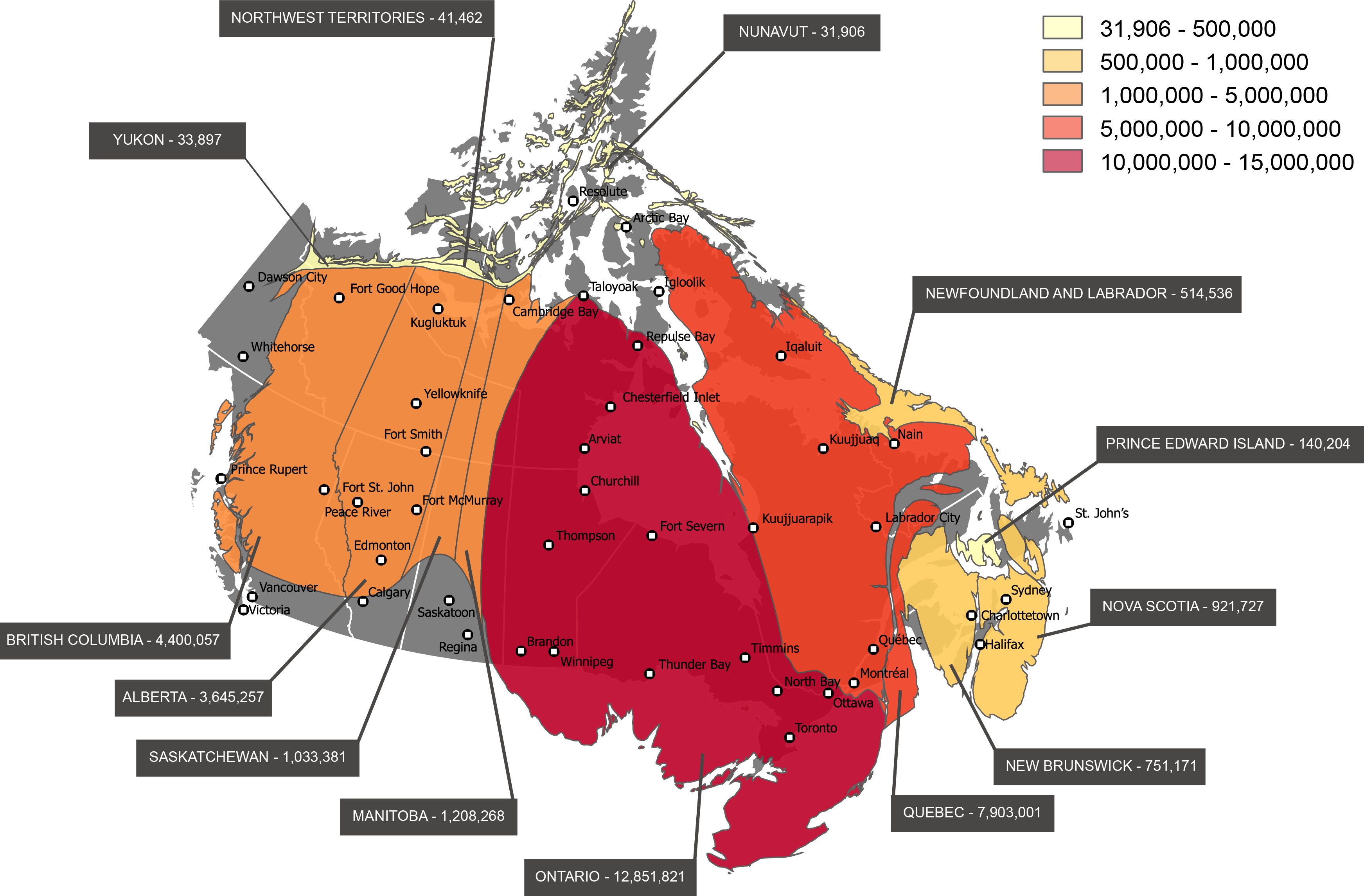 Canada Mapped by Population