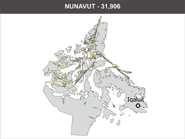 Population of Nunavut, Skewed