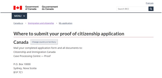 Which IRCC office to submit your citizenship certificate to