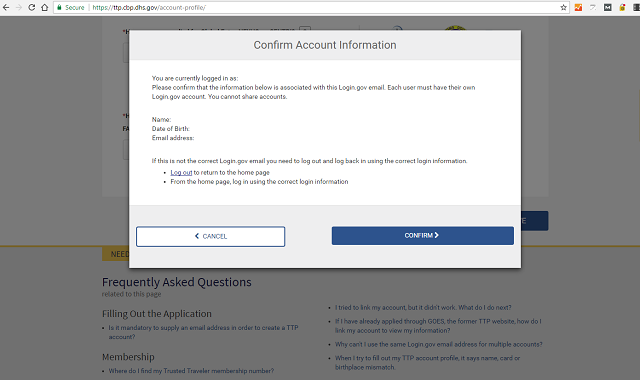 Confirm Your Personal Information TTP