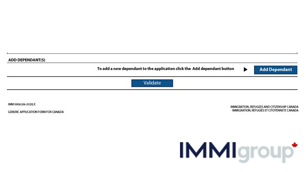 IMM 0008 adding dependants