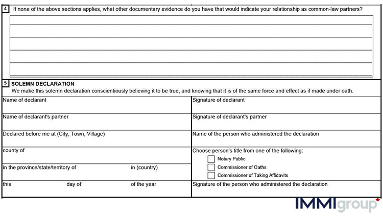 IMM 5409 statutory declaration