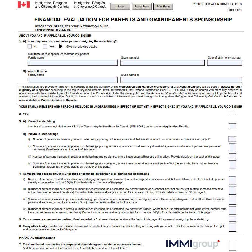 IMM 5768 financial evaluation