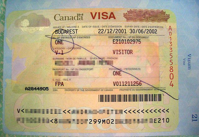 Canadian Visa by By Udv 03:40, 22 January 2014(UTC) [Public domain], via Wikimedia Commons