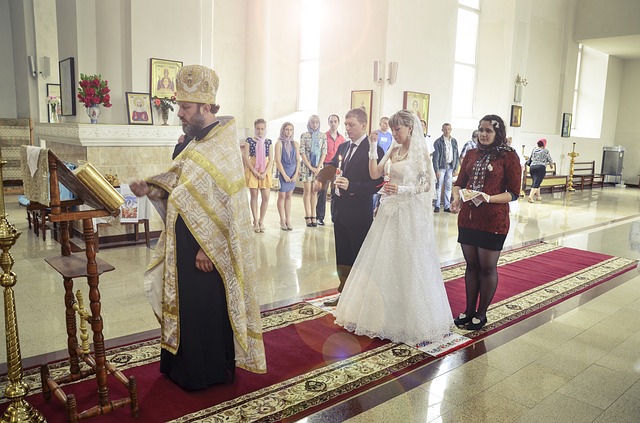 Wedding in an Orthodox Church via https://pixabay.com/en/wedding-church-pastor-priest-433657/