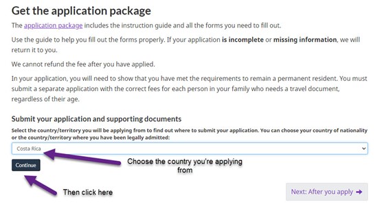 travel document application checklist