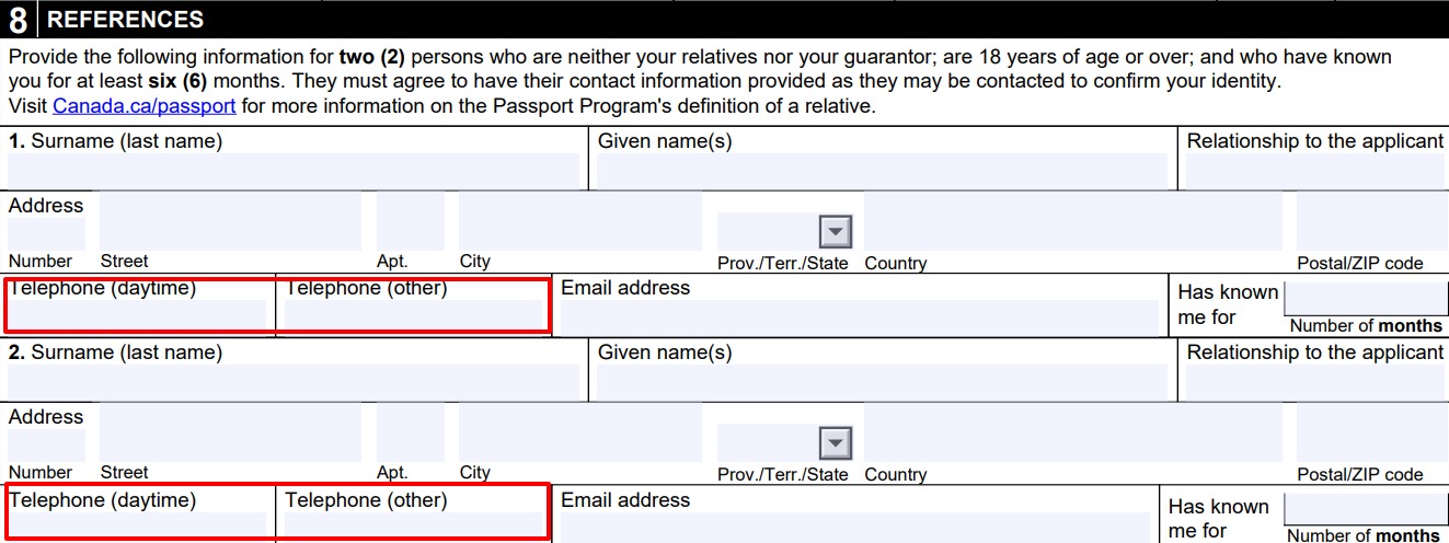 Section 8 of PPCT 190 application. References