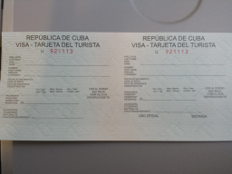 Cuban Visa November 28, 2013