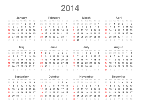 2014 Calendar`