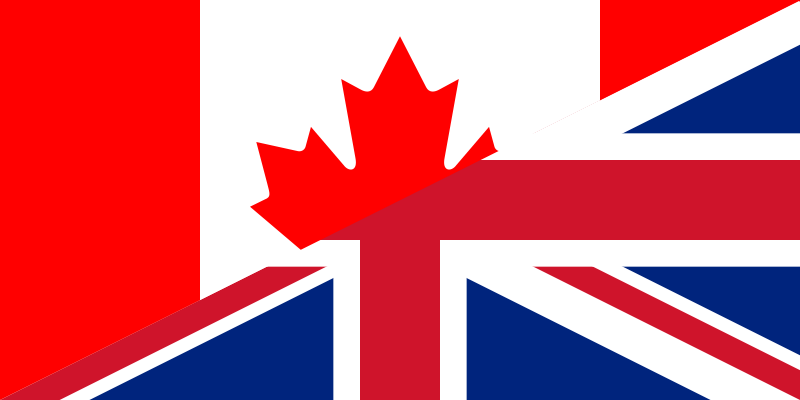 Canadian and UK flags via http://commons.wikimedia.org/wiki/File:Flag_of_Canada_and_the_United_Kingdom.png?uselang=en-gb