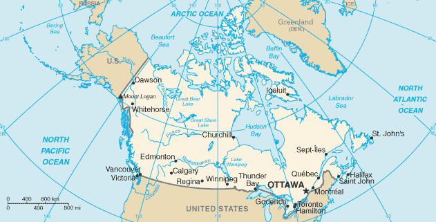 Map of Canada [Public Domain]