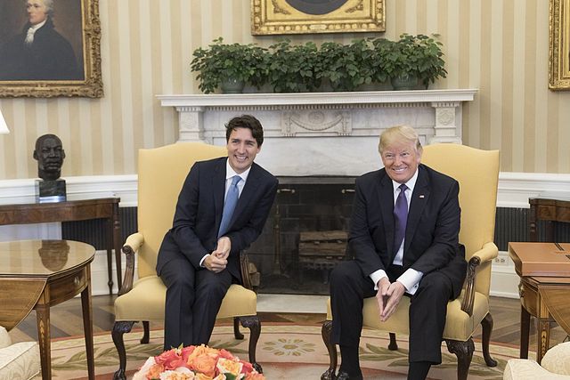 Trump and Trudeau By Office of the President of the United States (@WhiteHouse on Twitter) [Public domain], via Wikimedia Commons