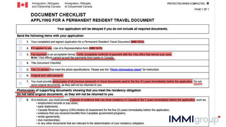 what is pr travel document