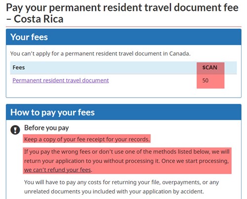 what is a pr travel document